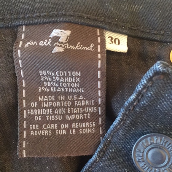 New, 7 for All Mankind, Black Jeans 2 studded 30 - Picture 4 of 15